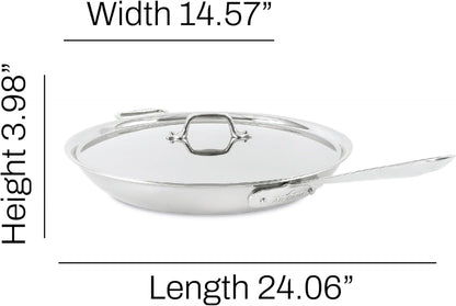 All-Clad D5® Stainless Steel Core 14 Inch Frying Pan Covered - Made in the USA - the Upgrade for Supremely Even Heat- Oven Safe & Induction Compatible Cookware8