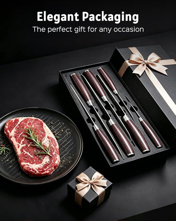 Chef Knife Set, 7 Pieces Kitchen Knife Set, Ultra Sharp Knife Set | High Carbon Stainless Steel, Professional Knives Set for Kitchen with Pakkawood Handle7