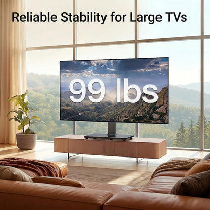 Universal TV Stand Legs for 37-78 Inch Tvs to 99Lbs with Mount | -/+30° Swivel, 9 Height Adjustable, Tempered Glass Base, Max VESA 600X400Mm, Livingroom & Bedroom, PSTVS133