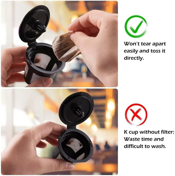 Disposable Paper Coffee Filters, Keurig K Cup Paper Filters for Keurig Single Brewer Reusable Cups, K-Cup Coffee Pods, Fits All Brands Reusable K Cups (300)5