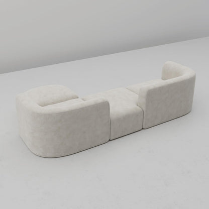 Mellow Modern Tight Curved Back Velvet Sofa, 4 Seater Modular8