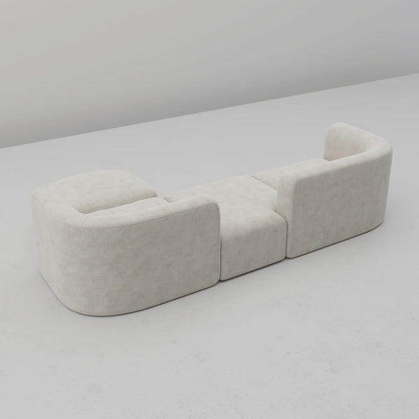 Mellow Modern Tight Curved Back Velvet Sofa, 4 Seater Modular8