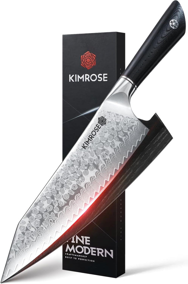 Damascus Chef Knife - 8 Inch - High-Carbon Alloy Steel - G10 Handle - Magnetic Sheath - Razor Sharp Kitchen Knife - 10Cr15Comov Cutting Core - Gift Box1