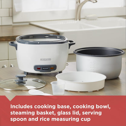 BLACK+DECKER 6-Cup Rice Cooker with Steaming Basket5
