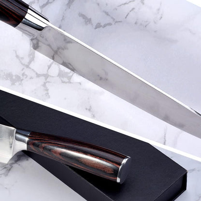 Kitchen Knife Set, 2 Pcs Kitchen Chef Knife Set, Chef Knife,Santoku Knife, with Sharp High Carbon Stainless Steel Forged Blade and Ergonomically Pakkawood Handle, Japanese Knife Set (2Pcs Set)4