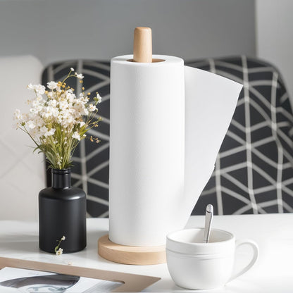 Wooden Paper Towel Holder Countertop - Solid Freestanding Paper Towel Dispenser Stand with Non-Slip Base7