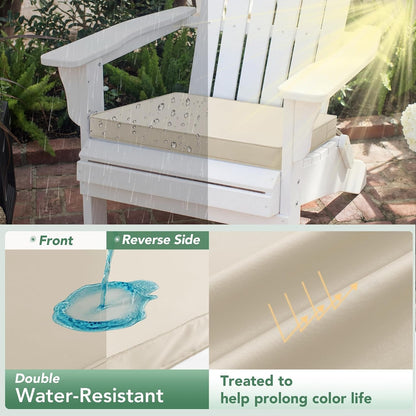 Outdoor Chair Cushions Set of 4: Waterproof & Fade Resistant Seat Cushion for Patio Furniture - 18.5 X 16 X 2 Inch Chair Pads with Ties and Hidden Zipper - Patio Chair Cushion Replacement, Beige3