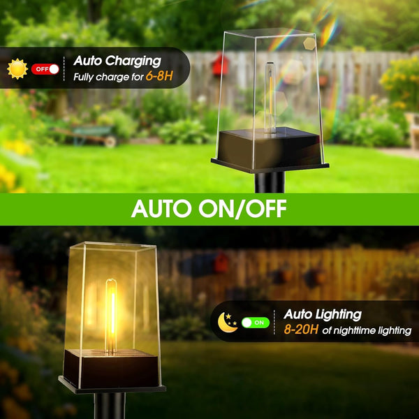 Solar Pathway Lights Outdoor 8 Pack, Solar Garden Lights Warm White 4 Lighting Modes, Solar Path Lights Auto On/Off, Landscape Lighting for Yard Walkway Driveway Patio Lawn Decor3