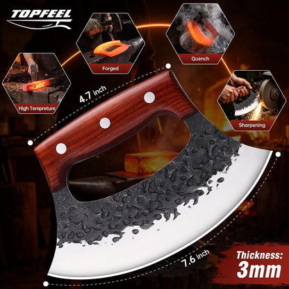 Ulu Knife with Sheath, Mezzaluna Rocker Knife & Pizza Cutter2