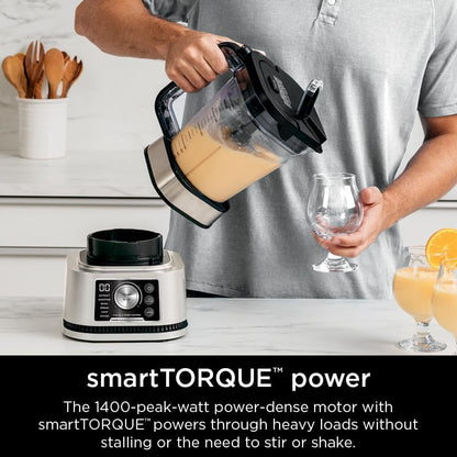 Ninja Foodi Power Blender & Food Processor, 6 Functions, Silver, SS351 | Smarttorque Motor Never Stalls. 6 Functions for Smoothies, Bowls & Dough. 72-Oz Pitcher + Processor Bowl + Cups.3