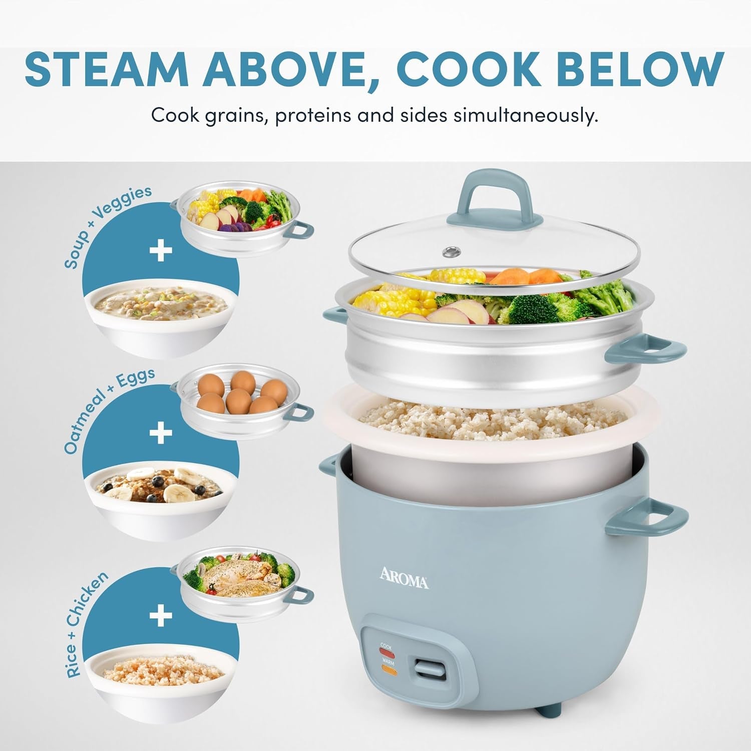 ®-rice-cooker-7-cup-uncooked-14-cup-cooked-steamer-grain-cooker-oatmeal-cooker-soup-maker-auto-keep-warm-3qt-blue-arc-797-1bl