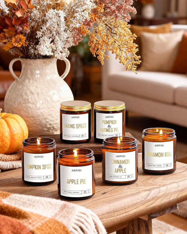Fall Scented Candles - 6 PC Soy Candle, 42 Oz2