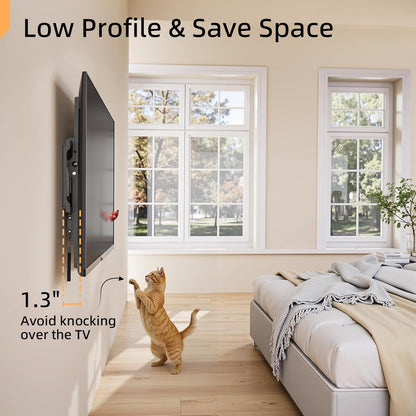 IWORKBORAD 55 65 75 85 Inch Tilting TV Wall Mount for 32-90 '' Tvs, Low Profile TV Mount Bracket, Safe Lock & Quick Release, Max VESA 600X400Mm, 24 Inch Studs,132 Lbs, Fit Most 55+ 75+ 85+ 86 Tvs3
