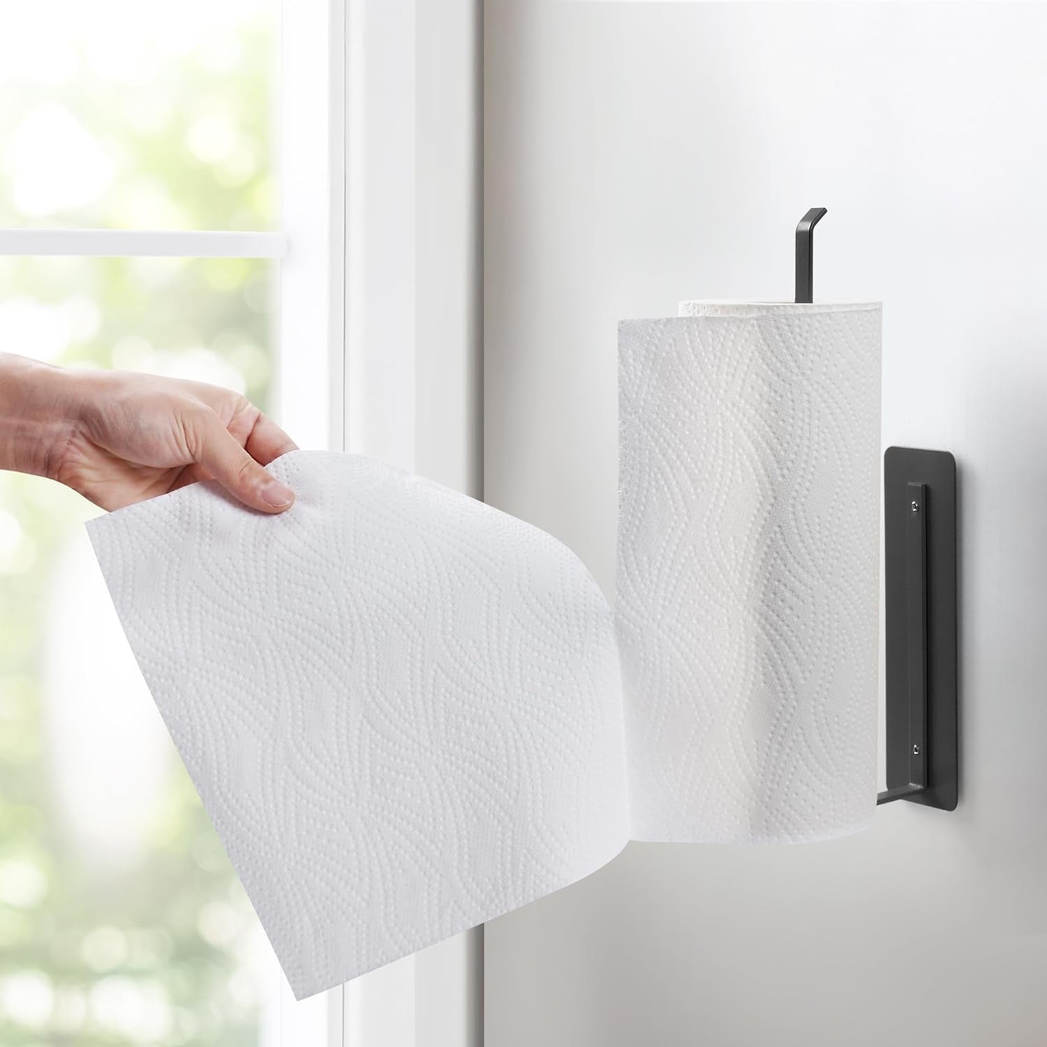 magnetic-paper-towel-holder-black-towel-bar-rack-for-refrigerator-bbq-grills-griddles-toolbox-rvs-tailgates-heavy-duty-strong-magnet-backing-12-l-x-3-h-fit-all-us-paper-roll