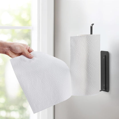 Magnetic Paper Towel Holder,Black Towel Bar Rack for Refrigerator BBQ Grills Griddles Toolbox Rvs Tailgates,Heavy Duty Strong Magnet Backing,12”(L) X 3”(H),Fit All US Paper Roll3
