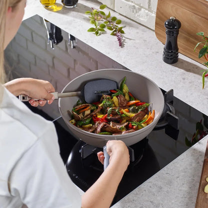 Ceratal Comfort 11 Inch Ceramic Non-Stick Wok, 3.9 Quart, Warm Grey, Made without Added PFAS/PTFE, All Stovetops Including Induction, Made in Germany4