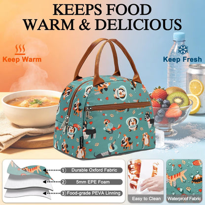 Insulated Lunch Cooler Bag - Tote Bag Organizer for Women/Men, Dog4