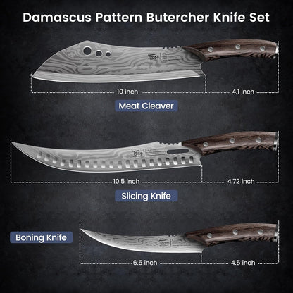 Butcher Knife Set, Cleaver, Breaking & Boning Knife for Meat & BBQ7