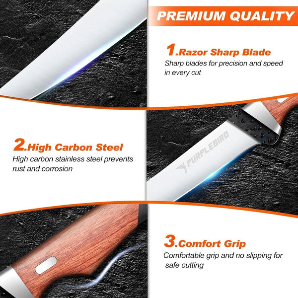 7" Fillet Knife with Sheath, Boning Knife for Meat Cutting3
