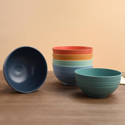 12 Pcs Unbreakable Cereal Bowls Set, 26 Oz Wheat Straw Bowls Set, Microwave & Dishwasher Safe Rice Bowls for Kitchen, Reusable Plastic Bowls for Soup, Salad and Snack, BPA Free, Multicolor7