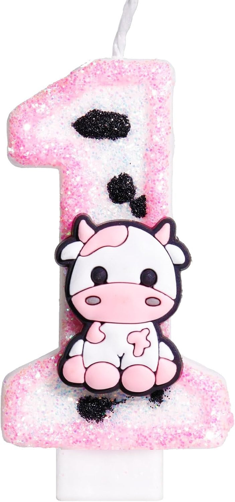 pink-cow-glitter-birthday-candles-number-1-birthday-decorations-holy-cow-im-one-birthday-decorations-number-1-candle-for-cake-cowgirl-theme-number-candle-for-girls-first-1st-birthday-party-decor