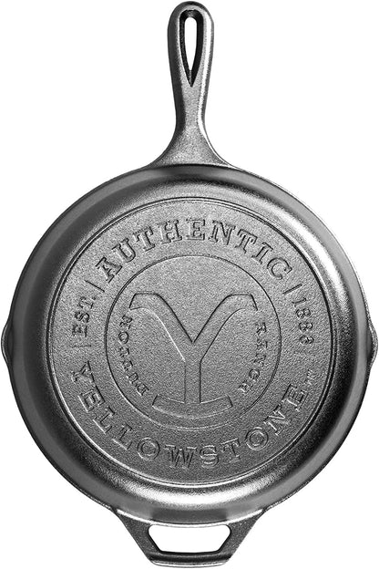 Pre-Seasoned Yellowstone Cast Iron Skillet, 10.25 Inches | Yellowstone Edition, Signature Handle, Cast Iron for Oven, Stove, Grill or Campfire, Made in the USA1