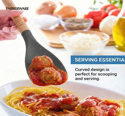 Pro Spoonula with Grey and White Speckle Design - Beechwood Handle with Hang Hole - Flexible Scraper Spoon for Mixing, Scraping, and Serving in Kitchen7
