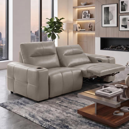 Power Reclining Loveseat Zero Gravity Genuine Leather Sofa with USB Port1