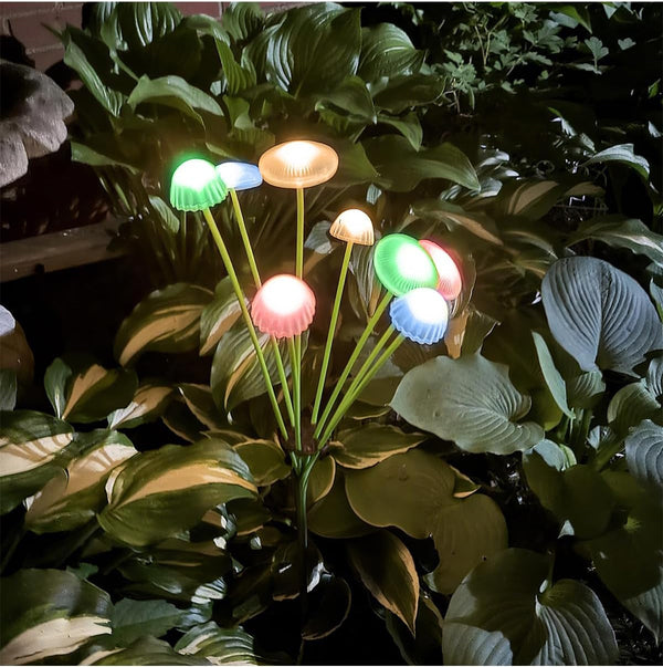 Solar Mushroom Light Outdoor Waterproof,Garden Patio Decorative 4 Colour Lights for Patio Lawn,Landscape Lighting Large Bulbs,Starlight Windswept Lights,Great Gift for Women for Gardening,2 Packs7