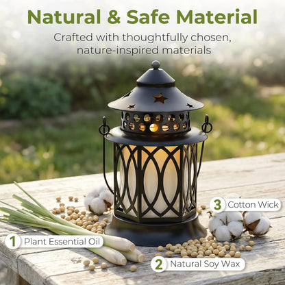 Citronella Candles Outdoor, 2 Pack Citronella Candle Lanterns with Lid2