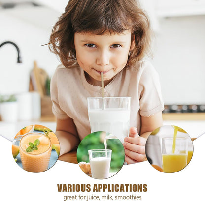 Sugarcane Straws, 200PCS Drink Straws Disposable for Hot Cold Drinks | 100% Plant, Reusable, Sturdy, No Odor, Suitable for -10℃ to 50℃, Coffee, Cocktail, Juice Home Favor, the Beach Party5