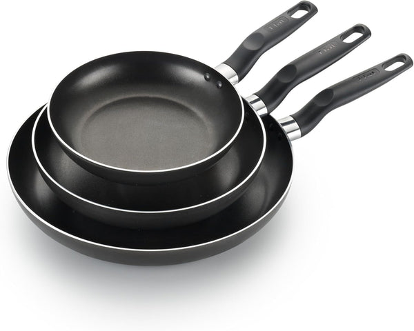 Classic Nonstick Fry Pan Set 3 Piece: 8, 9.5, & 12 Inch, Oven Broiler Safe 350F, Kitchen Cookware Set, Pots and Pans Set Non Stick, Frying Pans, Skillets, Dishwasher Safe, Black1