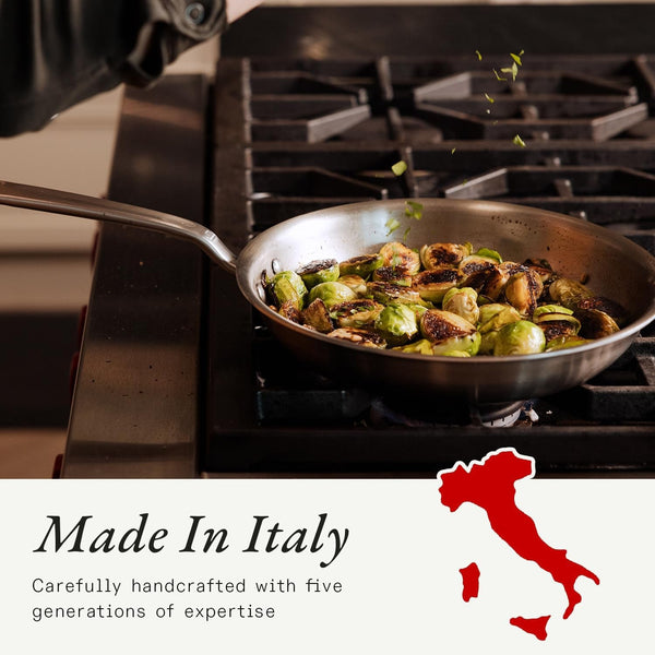 Made in Cookware - 10 Piece Stainless Steel Pot and Pan Set - 5 Ply Clad - Includes Stainless Steel Frying Pans, Saucepans, Saucier and Stock Pot W/Lid - Professional Cookware - Crafted in Italy7