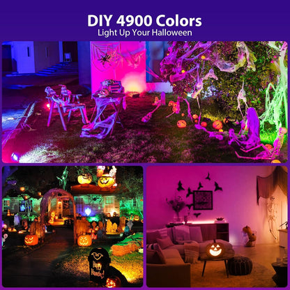 120W RGB Flood Lights with Remote, 2700K Warm White LED Flood Light2