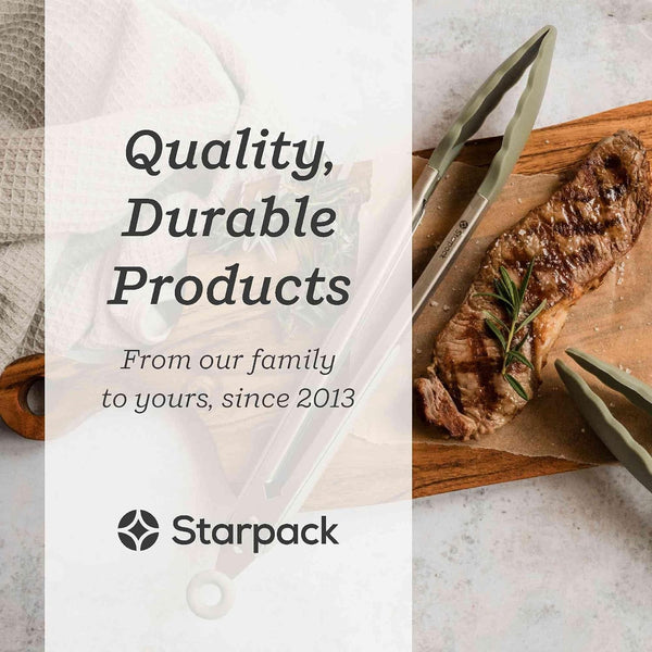 Starpack Get a Grip Silicone Kitchen Tongs (2-Pack, 9" + 12") - LFGB Non Toxic, 600°F Heat Resistant, Bpa-Free - Heavy-Duty Stainless Steel, Locking - Dishwasher Safe for Nonstick Cookware5