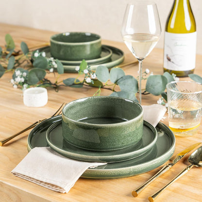 Stoneware Dinnerware Sets for 4,12 Piece Plates and Bowls Sets5