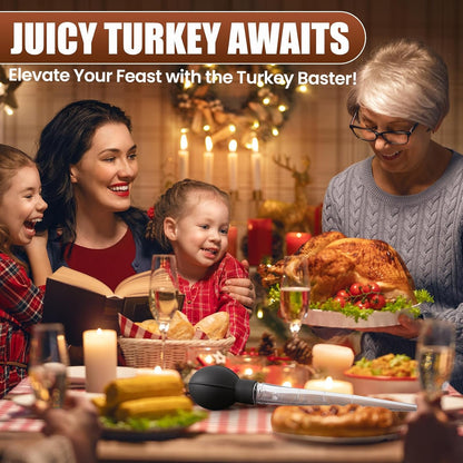 Premium Turkey Basters for Cooking – Baster Syringe for Hot Liquids – Meat and Food Injector – Essential Thanksgiving Cooking Tool – Turkey Baster Large with Cleaning Brush(Black)7