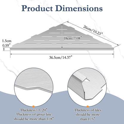 10'' Brushed Nickel Corner Shower Shelves Bathroom Corner Shelf,304 Grade Stainless Steel Slot Design Recessed Corner Shelves Suitable for Tiled Wall,2-Pack5