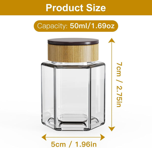 Set of 12 Magnetic Glass Spice Tins with 180 Seasoning Label Stickers2
