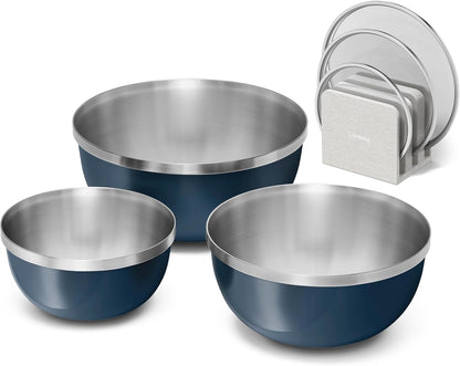 Caraway 7-Piece Mixing Bowl Set with Lids and Lid Storage Organizer1