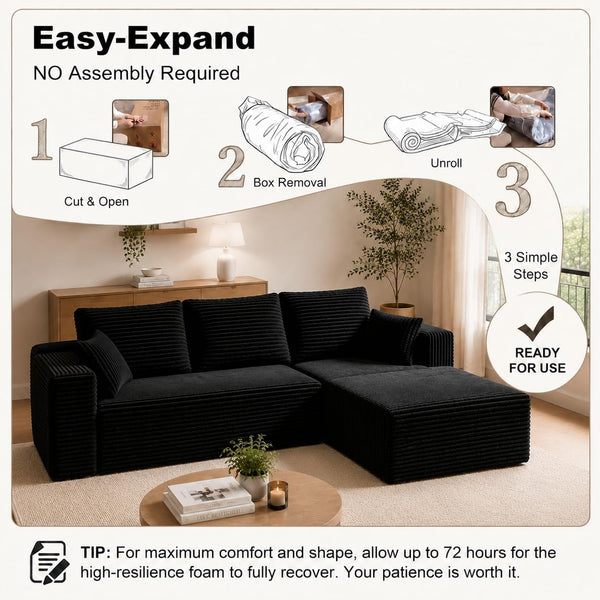 106" Boneless Couches for Living Room,Modular Sectional Sofa9