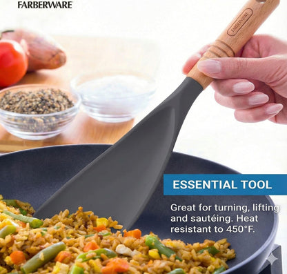 Pro Spoonula with Grey and White Speckle Design - Beechwood Handle with Hang Hole - Flexible Scraper Spoon for Mixing, Scraping, and Serving in Kitchen5