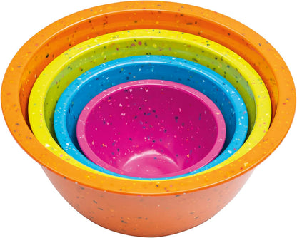 Confetti Melamine 4 Piece Nesting Mixing Bowls Set, Colorful Vibrant1
