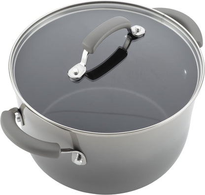 Cookware Classic Brights Hard Enamel Aluminum Nonstick Cookware Set, 14-Piece, Sea Salt Gray8