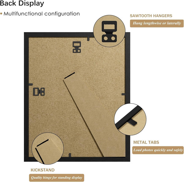 8X10 Picture Frame 15 Pack, Black with Polished Plexiglass4