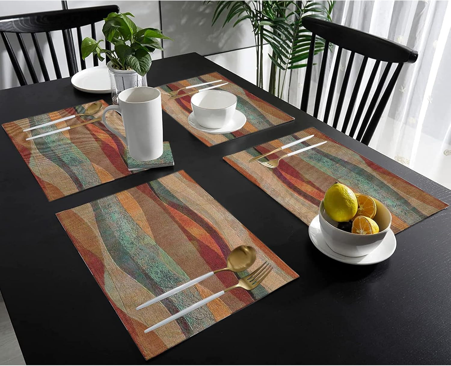 placemats-set-of-6-southwest-turquoise-arizona-stripes-placemats-travertine-sandstone-dining-table-placemats-washable-wipeable-linen-cloth-fabric-place-mat-farmhouse-holiday-party-kitchen-decor