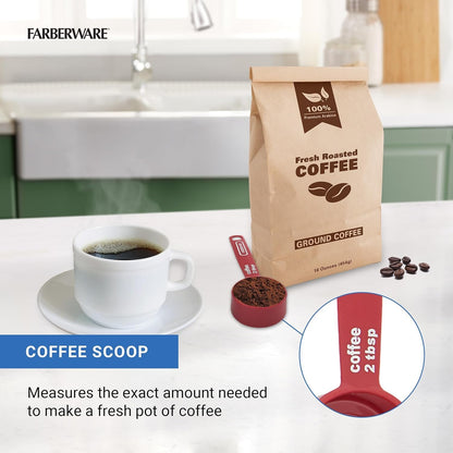 5-Piece Measuring Cup Set with Coffee Scoop, Durable Plastic Nesting Measuring Cups with Easy-Read Markings, Bpa-Free, Dishwasher Safe6