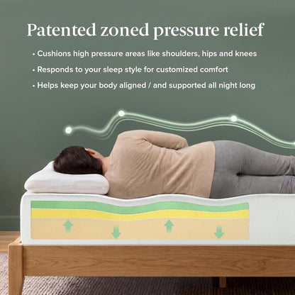 10 Inch Green Tea Memory Foam Mattress/Certipur-Us Certified/Bed-In-A-Box/Pressure Relieving, White, King6