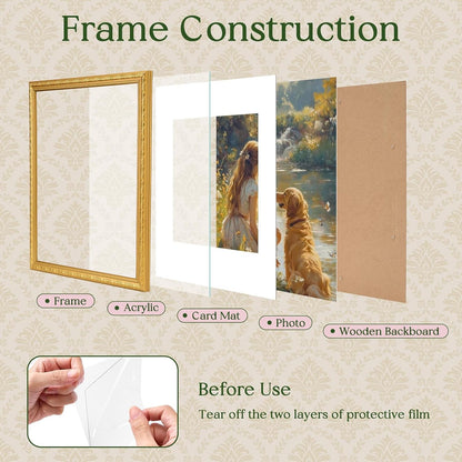 11X14 Picture Frame,Ornate Vintage 11X14 Photo Frame,Gold,1 Pack3