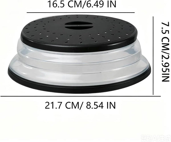 Small Collapsible Microwave Splatter Cover (Gray, 8 IN) | Microwave Plate Cover with Steam Vent，Bpa-Free Silicone & Plastic2